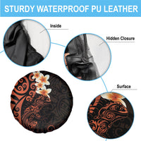 New Zealand Tuatara Plumeria Spare Tire Cover Maori Orange Koru Tribal Tattoo LT01 - Polynesian Pride