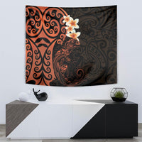 New Zealand Tuatara Plumeria Tapestry Maori Orange Koru Tribal Tattoo LT01 - Polynesian Pride