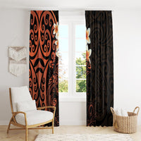 New Zealand Tuatara Plumeria Window Curtain Maori Orange Koru Tribal Tattoo LT01 - Polynesian Pride