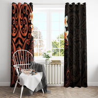 New Zealand Tuatara Plumeria Window Curtain Maori Orange Koru Tribal Tattoo LT01 - Polynesian Pride