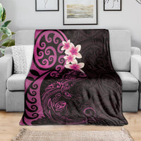 New Zealand Tuatara Plumeria Blanket Maori Pink Koru Tribal Tattoo LT01 - Polynesian Pride