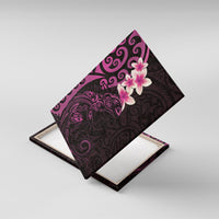 New Zealand Tuatara Plumeria Canvas Wall Art Maori Pink Koru Tribal Tattoo LT01 With Frame Pink - Polynesian Pride