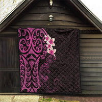 New Zealand Tuatara Plumeria Quilt Maori Pink Koru Tribal Tattoo LT01 - Polynesian Pride