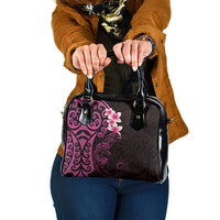 New Zealand Tuatara Plumeria Shoulder Handbag Maori Pink Koru Tribal Tattoo LT01 One Size Pink - Polynesian Pride
