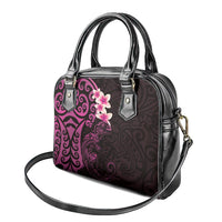 New Zealand Tuatara Plumeria Shoulder Handbag Maori Pink Koru Tribal Tattoo LT01 - Polynesian Pride