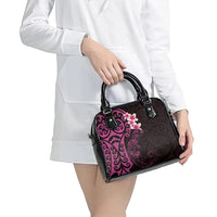 New Zealand Tuatara Plumeria Shoulder Handbag Maori Pink Koru Tribal Tattoo LT01 - Polynesian Pride