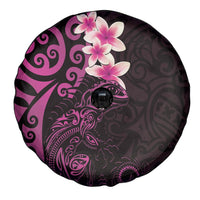 New Zealand Tuatara Plumeria Spare Tire Cover Maori Pink Koru Tribal Tattoo LT01 - Polynesian Pride