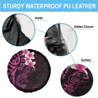 New Zealand Tuatara Plumeria Spare Tire Cover Maori Pink Koru Tribal Tattoo LT01 - Polynesian Pride