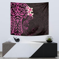 New Zealand Tuatara Plumeria Tapestry Maori Pink Koru Tribal Tattoo LT01 - Polynesian Pride