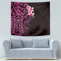 New Zealand Tuatara Plumeria Tapestry Maori Pink Koru Tribal Tattoo LT01 - Polynesian Pride