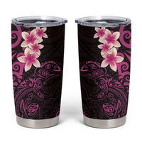 New Zealand Tuatara Plumeria Tumbler Cup Maori Pink Koru Tribal Tattoo LT01 Pink - Polynesian Pride
