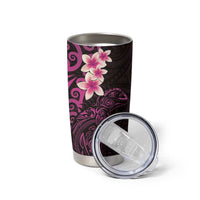 New Zealand Tuatara Plumeria Tumbler Cup Maori Pink Koru Tribal Tattoo LT01 - Polynesian Pride