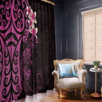 New Zealand Tuatara Plumeria Window Curtain Maori Pink Koru Tribal Tattoo LT01 - Polynesian Pride