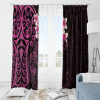 New Zealand Tuatara Plumeria Window Curtain Maori Pink Koru Tribal Tattoo LT01 - Polynesian Pride