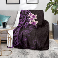 New Zealand Tuatara Plumeria Blanket Maori Purple Koru Tribal Tattoo LT01 - Polynesian Pride