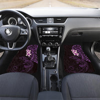 New Zealand Tuatara Plumeria Car Mats Maori Purple Koru Tribal Tattoo LT01 Set 2pcs - Front Purple - Polynesian Pride
