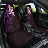 New Zealand Tuatara Plumeria Car Seat Cover Maori Purple Koru Tribal Tattoo LT01 One Size Purple - Polynesian Pride