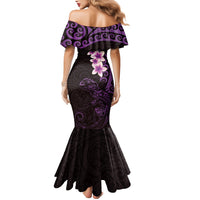 New Zealand Tuatara Plumeria Mermaid Dress Maori Purple Koru Tribal Tattoo LT01 - Polynesian Pride