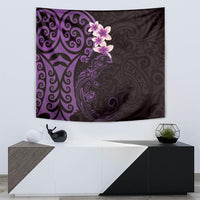 New Zealand Tuatara Plumeria Tapestry Maori Purple Koru Tribal Tattoo LT01 - Polynesian Pride