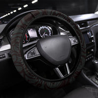 New Zealand Tuatara Plumeria Steering Wheel Cover Maori Teal Koru Tribal Tattoo LT01 Universal Fit Teal - Polynesian Pride