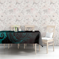 New Zealand Tuatara Plumeria Tablecloth Maori Teal Koru Tribal Tattoo LT01 - Polynesian Pride