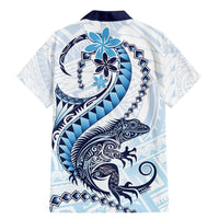 Blue Maori Tuatara Family Matching Mermaid Dress and Hawaiian Shirt Luxury Pastel Pattern LT01 - Polynesian Pride