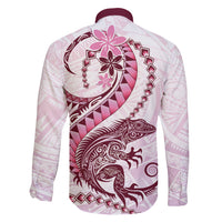 Pink Maori Tuatara Family Matching Summer Maxi Dress and Hawaiian Shirt Luxury Pastel Pattern LT01 - Polynesian Pride