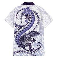 Purple Maori Tuatara Family Matching Short Sleeve Bodycon Dress and Hawaiian Shirt Luxury Pastel Pattern LT01 - Polynesian Pride