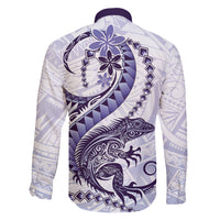 Purple Maori Tuatara Family Matching Short Sleeve Bodycon Dress and Hawaiian Shirt Luxury Pastel Pattern LT01 - Polynesian Pride