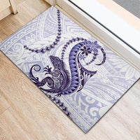 Purple Maori Tuatara Rubber Doormat Luxury Pastel Pattern