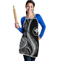 Hawaii Pineapple Gray Scale Tribal Pattern Apron - Polynesian Pride
