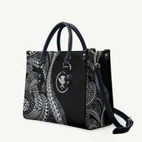 Hawaii Pineapple Gray Scale Tribal Pattern Leather Bag - Polynesian Pride
