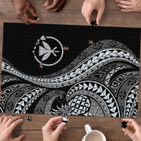 Hawaii Pineapple Gray Scale Tribal Pattern Puzzle - Polynesian Pride