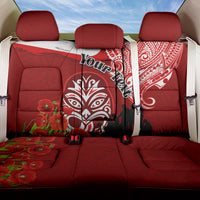New Zealand ANZAC Waitangi Day Back Car Seat Cover Lest We Forget Soldier Tiki Maori Style LT03 One Size Red - Polynesian Pride