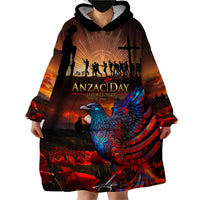 New Zealand Tui Bird Soldier ANZAC Wearable Blanket Hoodie Lest We Forget LT03 - Polynesian Pride