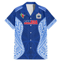Custom Manu Samoa Rugby Family Matching Mermaid Dress and Hawaiian Shirt Polynesian Tattoo LT03 Dad's Shirt - Short Sleeve Blue - Polynesian Pride