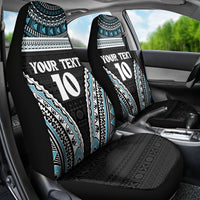 Custom Flying Fijians Rugby Car Seat Cover Tapa Tribal Cloth Black Color LT03 - Polynesian Pride