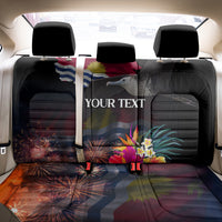 Personalised Kiribati Independence Day Back Car Seat Cover Frigatebird and Plumeria Hibiscus Flower LT03 - Polynesian Pride