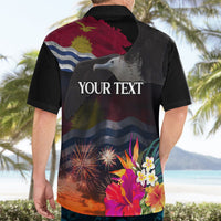 Personalised Kiribati Independence Day Hawaiian Shirt Frigatebird and Plumeria Hibiscus Flower LT03 - Polynesian Pride