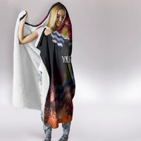 Personalised Kiribati Independence Day Hooded Blanket Frigatebird and Plumeria Hibiscus Flower LT03 - Polynesian Pride