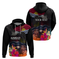 Personalised Kiribati Independence Day Hoodie Frigatebird and Plumeria Hibiscus Flower LT03 - Polynesian Pride
