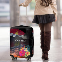 Personalised Kiribati Independence Day Luggage Cover Frigatebird and Plumeria Hibiscus Flower LT03 - Polynesian Pride