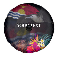 Personalised Kiribati Independence Day Spare Tire Cover Frigatebird and Plumeria Hibiscus Flower LT03 - Polynesian Pride