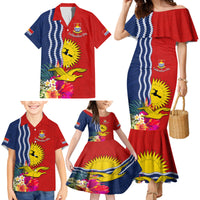 Personalised Kiribati Independence Day Family Matching Mermaid Dress and Hawaiian Shirt Kiribati Map With Flag Color LT03 - Polynesian Pride