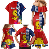 Personalised Kiribati Independence Day Family Matching Mermaid Dress and Hawaiian Shirt Kiribati Map With Flag Color LT03 - Polynesian Pride