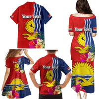 Personalised Kiribati Independence Day Family Matching Puletasi and Hawaiian Shirt Kiribati Map With Flag Color LT03 - Polynesian Pride