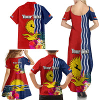 Personalised Kiribati Independence Day Family Matching Summer Maxi Dress and Hawaiian Shirt Kiribati Map With Flag Color LT03 - Polynesian Pride