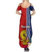 Personalised Kiribati Independence Day Family Matching Summer Maxi Dress and Hawaiian Shirt Kiribati Map With Flag Color LT03 - Polynesian Pride