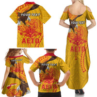 Personalized American Samoa Fautasi Race Family Matching Summer Maxi Dress and Hawaiian Shirt Aeto Pago Pago with Eagle Samoan Tribal Patterns LT03 - Polynesian Pride