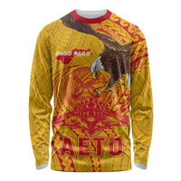 Personalized American Samoa Fautasi Race Long Sleeve Shirt Aeto Pago Pago with Eagle Samoan Tribal Patterns